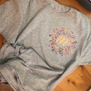 Holographic floral monogrammed initial shirt